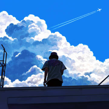 青い