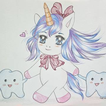 【Unicorn系列】快樂獨角獸與小白牙齒們。