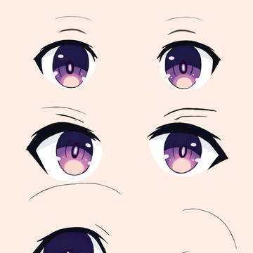 夜刀神十香　目　練習イラスト