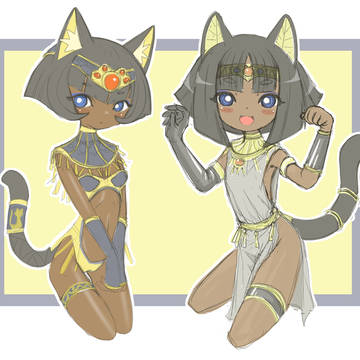 褐色エジプト猫耳ロリ