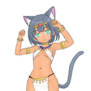 褐色エジプト猫耳ロリ