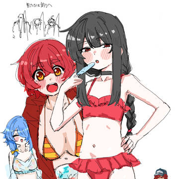水着うちのキャラ魔女ズ