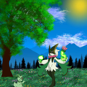 Meowscarada and Sprigatito