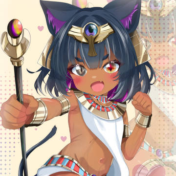 褐色エジプト猫耳ロリ