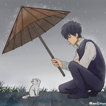 雨と猫と副長