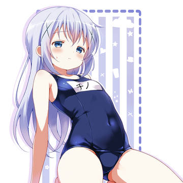 水着のチノちゃん:泳ぐ準備完了 🏊♀️