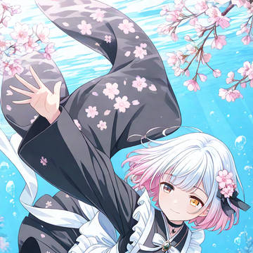 オッドアイ桜羽エマちゃん水中にて