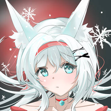 雪と白ギツネ