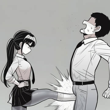 girl's crotch kick