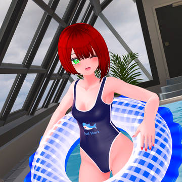 夏の終わりのプールシャーク🦈