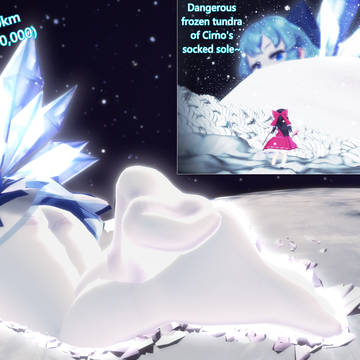 MMD Giantess Cirno snowy socks