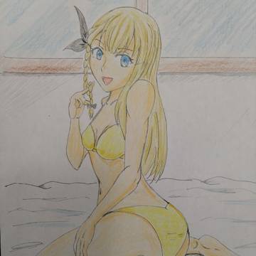 成宮すず ベッドの上で水着の姿