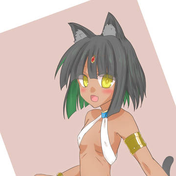 褐色エジプト猫耳ロリ