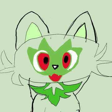 イラスト練習1日目　ニャオハ