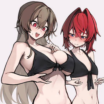 同じサイズの水着を着てもらう絵