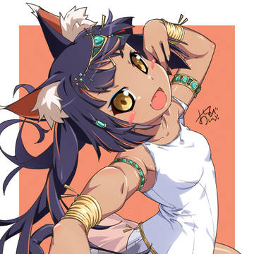 褐色エジプトツインテスク水猫耳ロリ