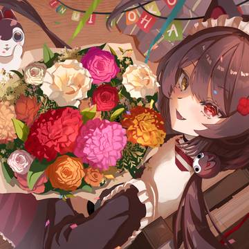 戌亥とこちゃん　　誕生日絵描きました！！