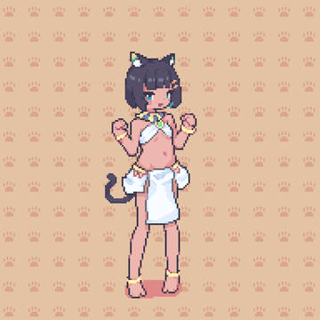 褐色エジプト猫耳ロリ