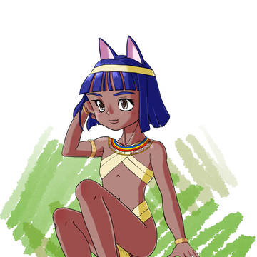褐色エジプト猫耳ロリ