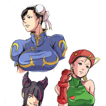 春麗、キャミィ、ジュリ。
