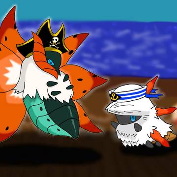 ビーチスタイルのメラルバ&ウルガモス