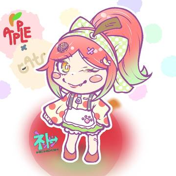 りんご🍎×ねこ🐈️