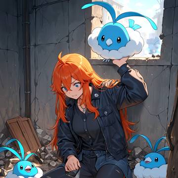 敵から隠れてるのにチルットに群がられる少女