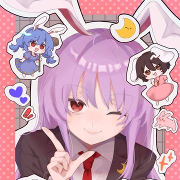 ペタペタうさぎちゃんコラージュ