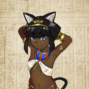 私も褐色エジプト猫耳ロリを描く