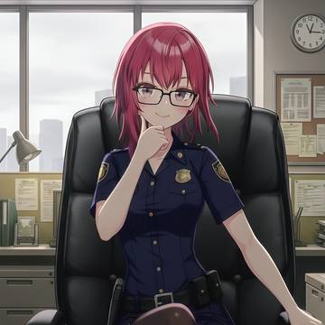 AIイラスト　祇園寺雪音　警官服