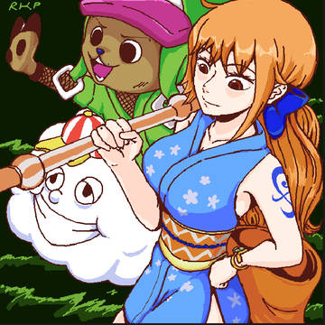 Nami, Chopper and Zeus