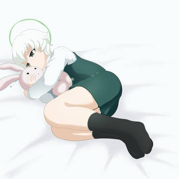 葛乃葉れいとウサギのぬいぐるみ