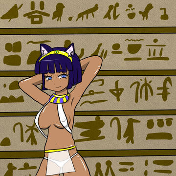 褐色エジプト猫耳ロリ