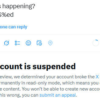 X Suspended Notice