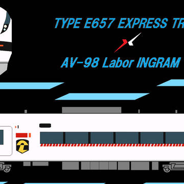 E657系特急電車 「98式AV・イングラム」風ラッピング