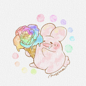 レインボーローズアイス🌈🌹