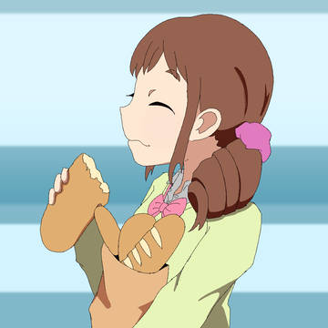 食べ歩きする大原みちる