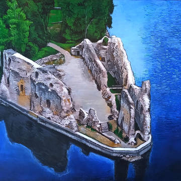 Koknese's castle ruins painting
