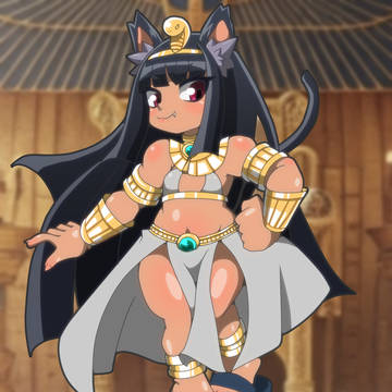 褐色エジプト猫耳ロリ
