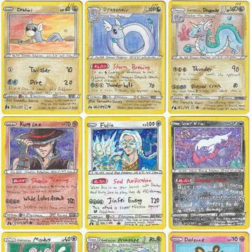 Hand-Drawn Pokemon Cards 010-018