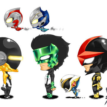 RADIANTBLACK、GREENLANTERN、ウルトラマン