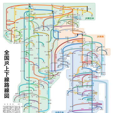全国JR上下線路線図(2025-09)