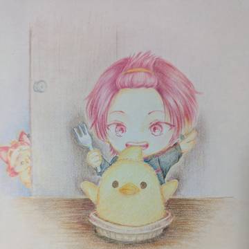 ぴよりんを食べる赤くん
