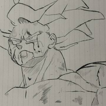 悟空描いた、髪の毛描くのめんどくさくて少し手抜いたけど