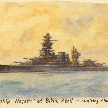 戦艦「長門」　ビキニ環礁にて