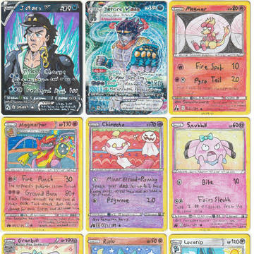 Hand-Drawn Pokemon Cards 019-027