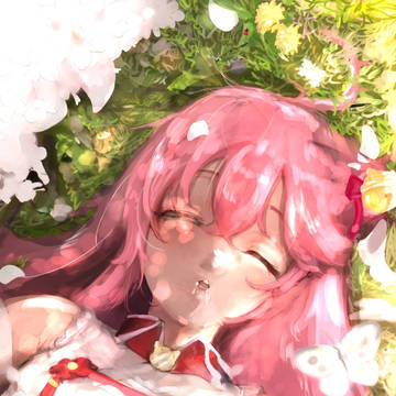 お昼寝みこちと春の木漏れ日