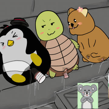 Penguin, quokka, turtle #1