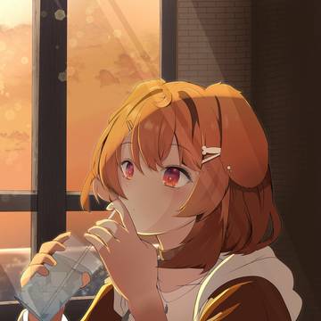 夕陽と犬