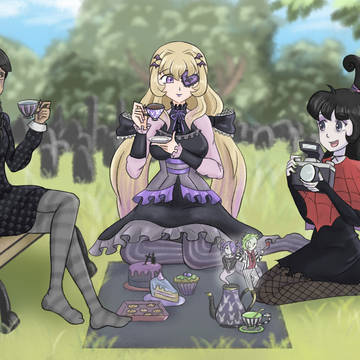 Goth girl tea party